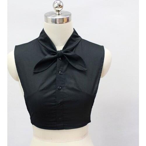 Korea Designed Solid Shirt Fake Collar White Black cotto Vintage Detachable High Collars Necktie Women Clothes Accessories