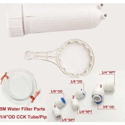 RO Membrane Housing 3012 for 3012-400 gpd/3012-600gpd Reverse Osmosis With 5M 1/4"OD CCK Parts Tube/Pipe And All Fittings