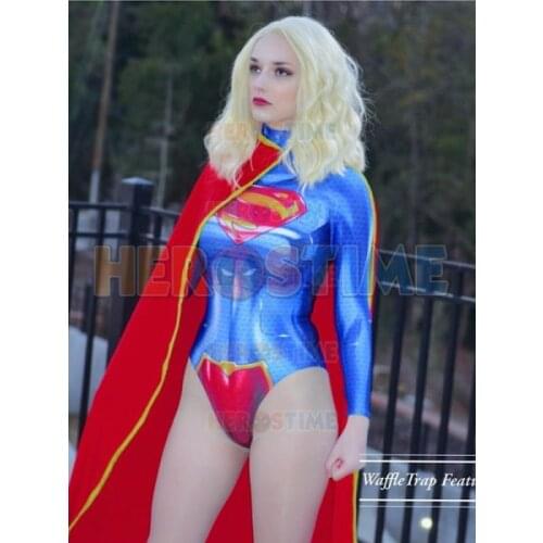 The New 52 Supergirl Cosplay Costume 3D Print Lady Women Girls Spandex Zentai Bodysuit Supergirl New 52 Suit
