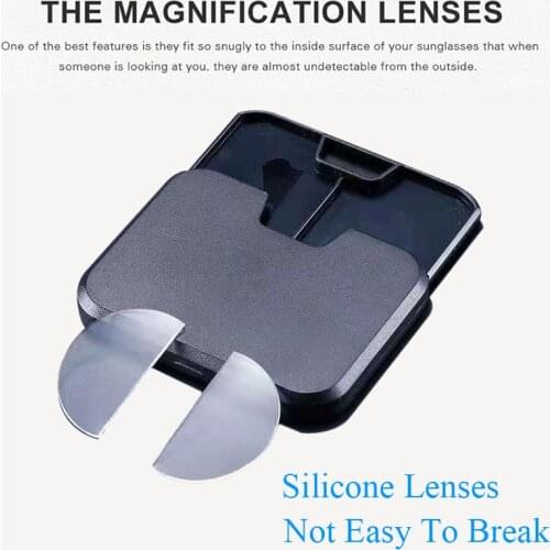 EIDEHU Liquid Silicone Bifocal Reading Lens 2 Pcs Stick-on Presbyopic Lenses Magnification Reusable Bifocal Lenses 1.0 2.0 3.0