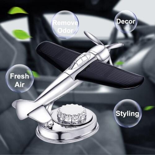 Metal Alloy Airplane Model Home Decoration Aromatherapy Airplane Ornament Solar Energy Rotate Aircraft Funny Kid Gift 2020