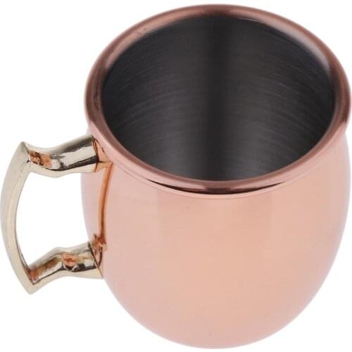 Moscow Mule Copper Mugs - Solid Copper Handcrafted Copper Mug Cups for Moscow Mule Cocktail - 60ml - 2-Ounce, Rose Gold
