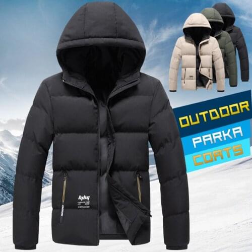 Winter Down Jackets Men 2021 Warm Thick Coats Men Casual Hooded Parkas Men Letter Print Overcoats Mens Hooded Windbreaker