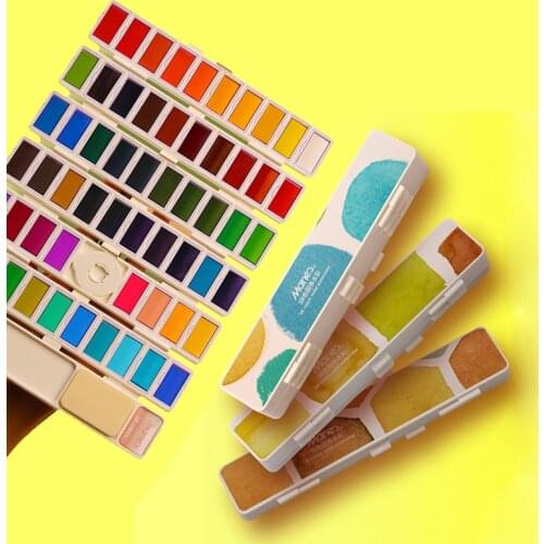 18/38/58 Colors Watercolour Paint Solid Painting Set Screen Type Paint Box Dispensed Portable Art Supplies Watercolor Artist