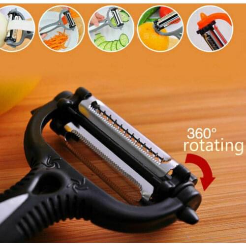 New Stainless Steel Rotary Potato Peeler Grater Zester Vegetable Fruit Cutter Kitchen 3 Blade Kitchen Tools