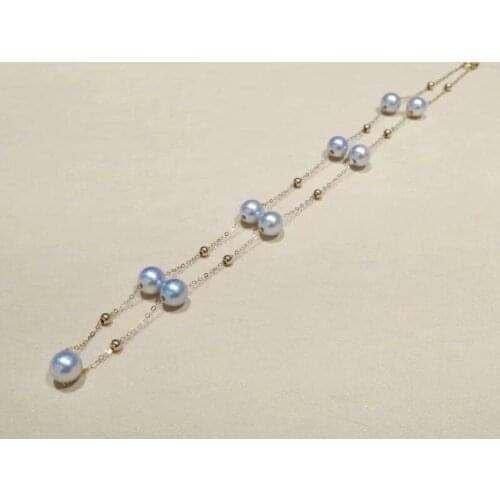 Wholesale price ^^^New 7.5-8mm Natural SouthSea akoya pearl Pendants o chain 18 solid golg