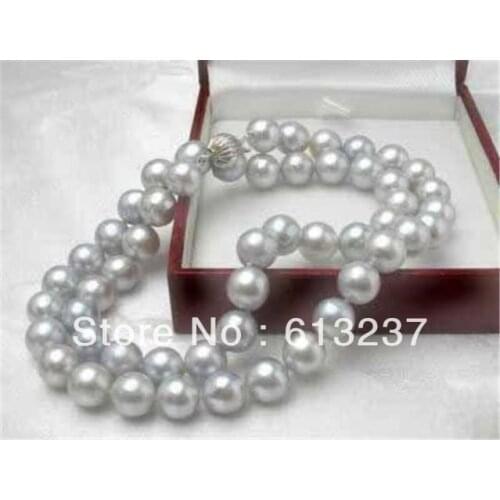 Hot Free postage Fashion diy 10mm Silver-color simulated-Pearl Necklace Pearl jewelry making 18" YE0042