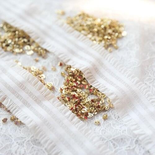 3.8cm 3meters/lot Good quality off white elastic polyester lace ribbon bilateral pleated trim belt for baby clothes X954