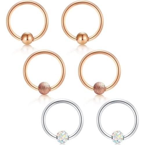 Daith Earrings Conch Earrings Captive Bead Rings Inlaid CZ 16G Cartilage Tragus Helix Nose Earrings for Women and Men Piercing