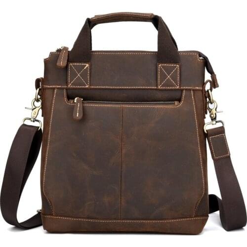 Crazy Horse Leather Genuine Leather bag men bags Messenger Bags male Vintage Leather shoulder crossbody bags for men Handbags