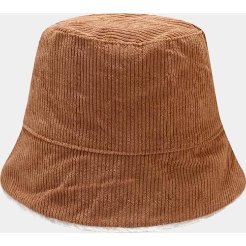 Autumn and winter corduroy Solid Color Bucket Hat Fisherman Hat outdoor travel hat Sun Cap Hats for Men and Women 472