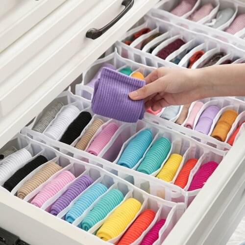 Underwear Bra Organizer Storage Box Drawer Closet Organizers Divider Boxes For Underwear Scarves Socks Bra 6/7/11 Grids