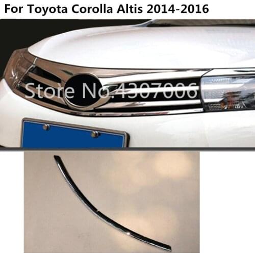Car body cover protection detector trim Front up Grid Grill Grille Around 2pcs For toyota Corolla Altis 2014 2015 2016