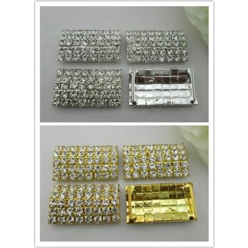 10pcs rhinestone buckle in gold for bouquet 15mm