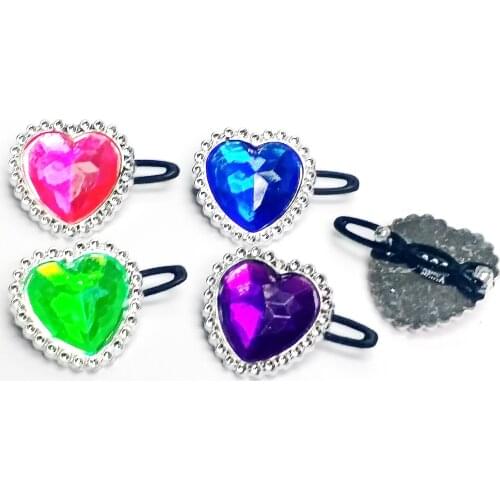 12 pc Plastic heart Gem Hair Clips Girl kids vending Bag Pinata Filler Supply Novelty Birthday Party Favors Gift Toy wholesales