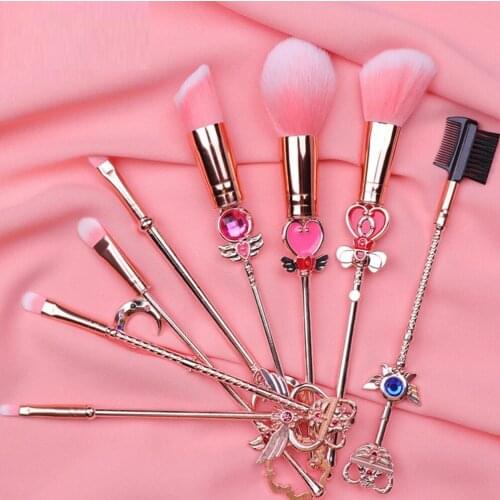 8 Pcs Cartoon Anime Makeup Brush Set Eyeshadow Brush Beauty Birthday Gift Metal Makeup Brush