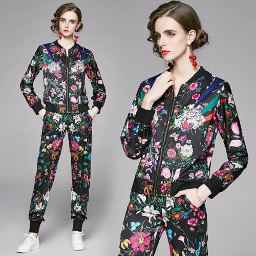 England Style Streetwear Two 2 Piece Set Women Ladies Tracksuit Female Jacket Sweart Pants Joggers Women Matching Sets Outfits