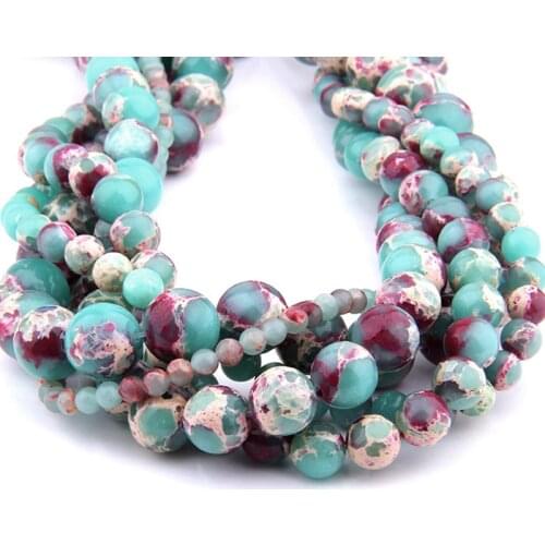 15inch smooth Round ShouShan Stone Snakeskin Blue Stone Spacer loose Beads For Jewelry Making bracelet 4-12mm women men bulk diy
