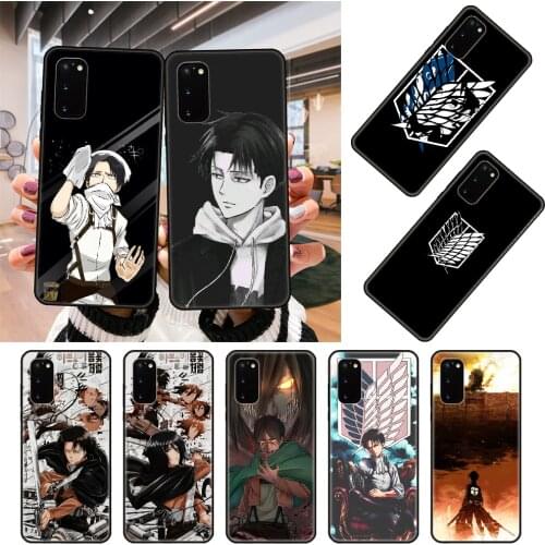 Phone Case For SamSung Galaxy S Note 10 20 7 8 9 Plus Edge E Ultra Lite Black Cover Funda 3D Back Fashion Anime Attack On Titan