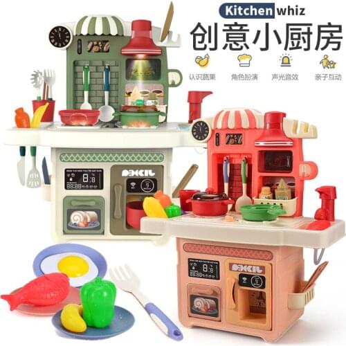 Childrens Food Toys Minature Items Simulation Mini Set Pretend Play Kitchen Puzzle DIY Light Music Press Water Girl Toy
