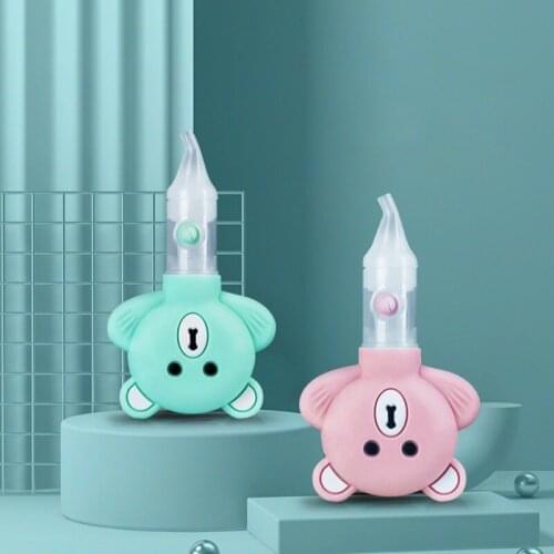 Kids Newborn Nasal Aspirator Cartoon Bear Silicone Baby Safety Nose Cleaner Vacuum Suction Sniffling Equipment