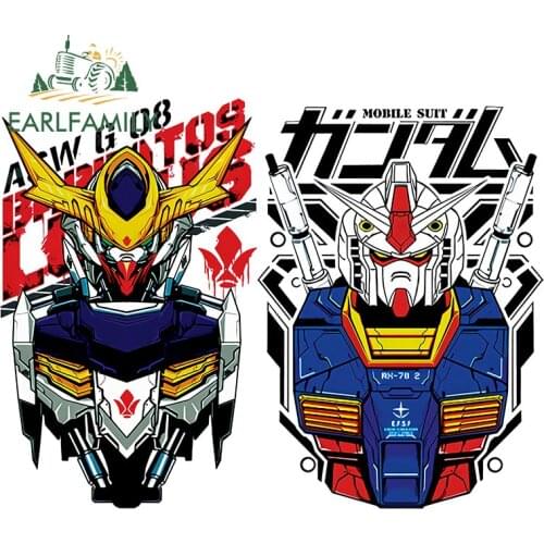 EARLFAMILY 13cm for GUNDAM RX Car Stickers Anime Car Accessoires Waterproof Sunscreen Decals VAN RV Refrigerator Decoration