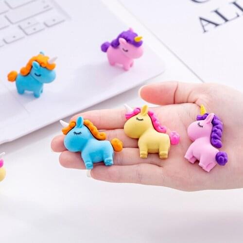 Slightly Fat Unicorn Eraser Rubber Eraser 100 pcs/pack Primary Student Prizes Promotional Gift Stationery