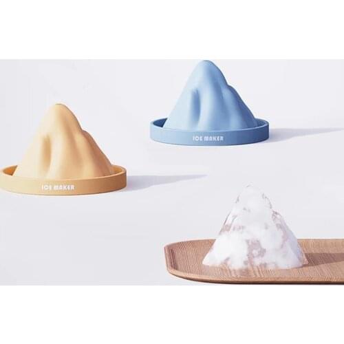 Ice Cube Mold Silicone DIY Mountain Ice Making Mold with Funnel Ice Cube Trays with Removable Lids Silica Gel Ice Cube Mold