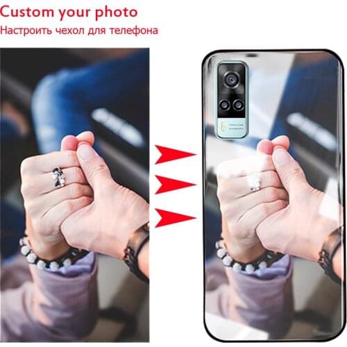 Customized DIY Phone Case Y31 2021 Tempered Glass Vivo Y51a Y51 2020 December Y51 Cover Custom Photo name Cases Glass Covers