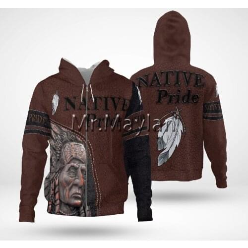 Beautiful Native Pride Pattern 3D All Over Printed Unisex Vintage Hoodie Sweatshirt Zip Pullover Casual Jacket Tracksuit DW0396