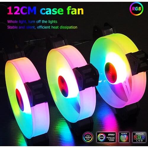 COOLMOON 120mm Chassis RGB Cooling Fan 12V 6Pin Silent Fan Cooler Gorgeous Lighting Quiet Radiator Heatsink Cooler for PC