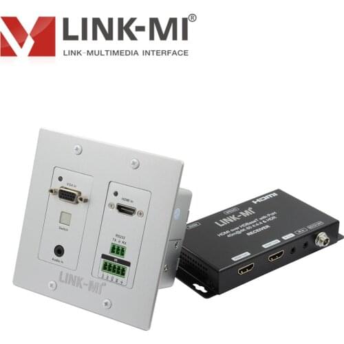 LINK-MI EW53 4K 40M HDBaseT HDMI+VGA Wallplate Extender HDR10 3D Video Extender
