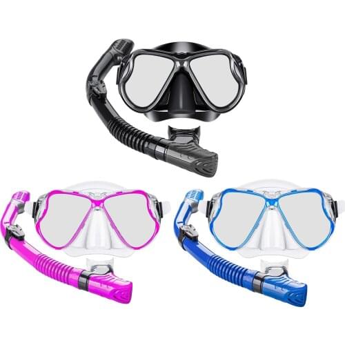 Men Women Professional Scuba Dive Snorkeling Silicone Mask Dry Snorkel Tube Gear Set