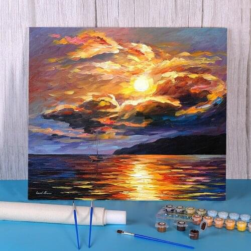 Gold Clouds DIY Paint By Numbers Kit Acrylic Paints 50*70 Paiting By Numbers Wall Decoration Adults Handicraft Wall Drawing