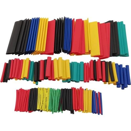 328Pcs/Set Heat Shrink Tube Kit Assortment Assorted Polyolefin Insulation Sleeving Heat Shrinking Tubing Wire Cable 8 Sizes 2:1s