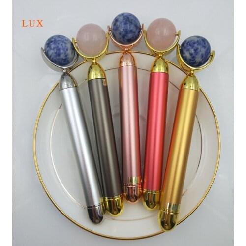 Natural Rose Quartz Roller Massage Stick Germanium Stone Roller Massager relieve fatigue Brush Skin Health Beauty Care Tool