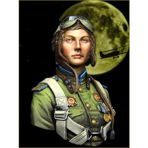 New Unassembled 1/10 NIGHT WITCHES Soviet soldier Regiment bust Resin Kit DIY Toys Unpainted resin model