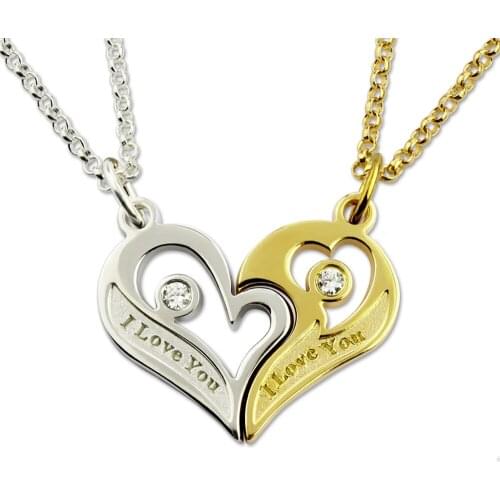 Uonney Dropshipping Custom Couples Breakable Heart Love Necklace With Birthstones Personalized Jewelry for Friends Girl