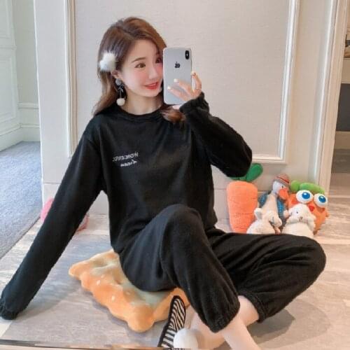 Pajamas for Women Autumn New Silver Fox Velvet Thickened Warmth Sleepwear Sailor Moon Flannel Homewear Pijamas Women