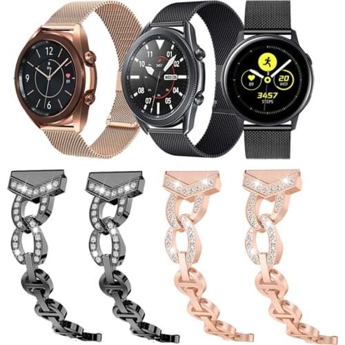 Bracelet Strap For Samsung Galaxy Watch 3 41mm Assista 42mm Active 2 40mm/44mm Gear S2 Classic Watchband Stainless Steel Band