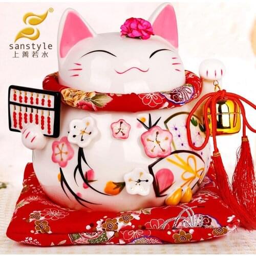 Lucky Cat gold ornaments large ceramic piggy gift shop opened Japan to save 0282