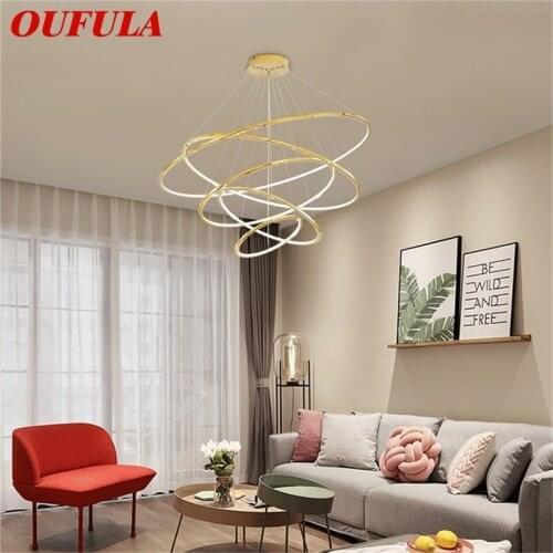 OUFULA Nordic Pendant Lights Gold Creative Contemporary Luxury LED Lamp Fixture For Home Decoration