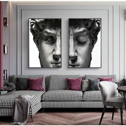 Sculpture of David Head Canvas Art Posters And Prints David Canvas Paintings On the Wall Nordic Art Pictures Home Decoration