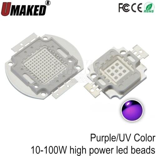10-100W High Power LED beads COB Diode LED chips purple/UV for led bulb lights DIY free shiping