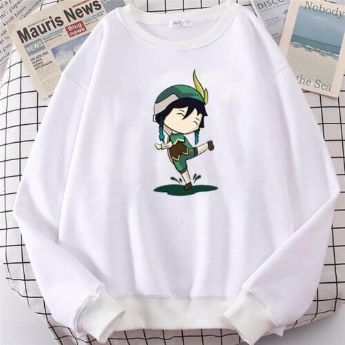 Hot Game Genshin Impact Hoodie Women Fashion Venti Anime Graphic Sweatshirts Kawaii Cartoon Long Sleeve Harajuku Clothes Female