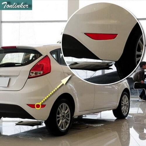 Tonlinker 1 PCS DIY Car styling reflective materials rear bumper right fog lights cover case stickers for Ford Fiesta 2009-13