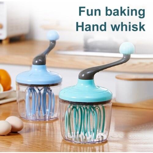Cream Whisk Manual Tools Hand-held Long Crank Egg Beater Whisk Hand Stirring Cream Butter Mixer Kitchen Egg Gadget Cream Beater