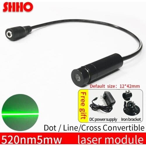 High quality 520nm 5mw green line laser module line width adjustable building site drawing line production location import core