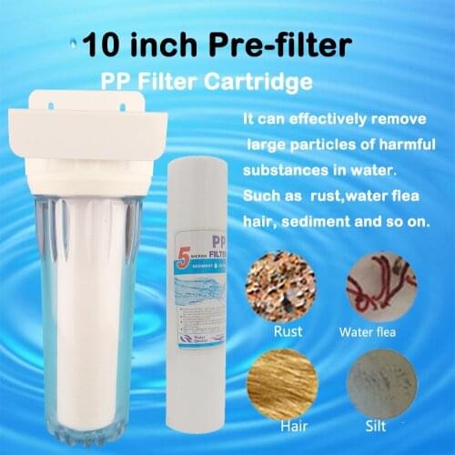 Clear 10 inch single Lever water filter 1/2"connection water purifier transparent 1 stage household pre-filter with PPF