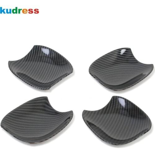 For Toyota RAV4 RAV 4 2019 2020 2021 Carbon Fiber Exterior Side Door Handle Bowl Cover Trim Car Styling Accessories 4pcs